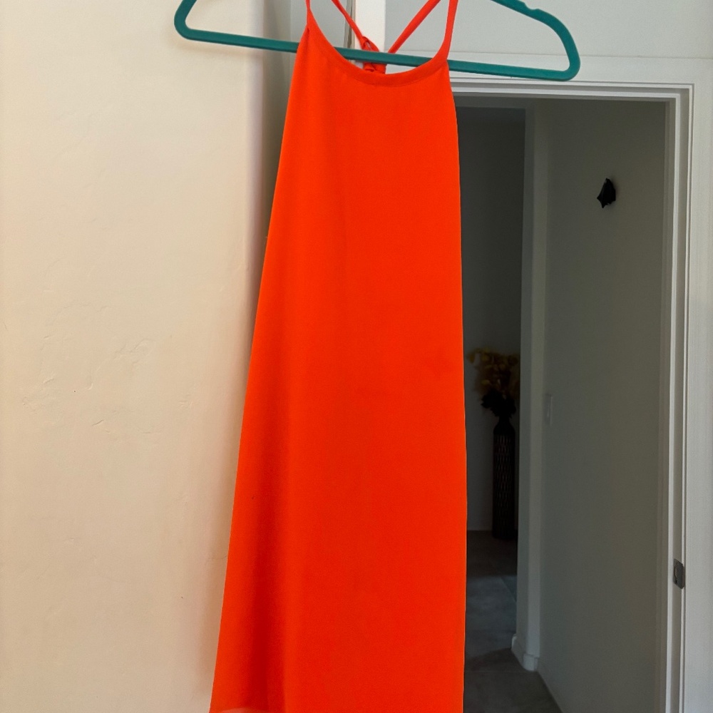 ADORABLE BRIGHT ORANGE RAZOR BACKED DRESS BY NAKED ZEBRA (S)